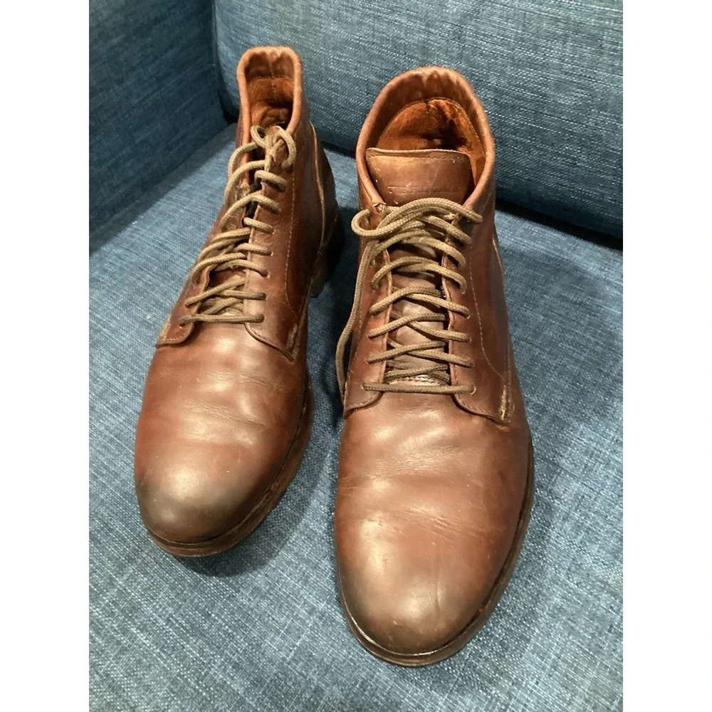 Frye Men's Corey Cognac Leather Lace Up Ankle Boots